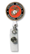 Marine Corps Seal Retractable Badge Holder