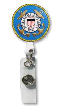 Retractable Badge Holder with Photo Metal: Coast Guard Seal