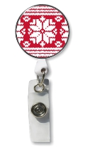 Holiday Snowflake Retractable Badge Holder