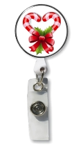 Candy Canes Retractable Badge Holder
