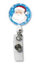 Retractable Badge Holder with Photo Metal: Santa