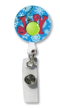 Retractable Badge Holder with Photo Metal: Joy