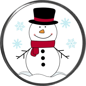 Retractable Badge Holder with Photo Metal: Snowman