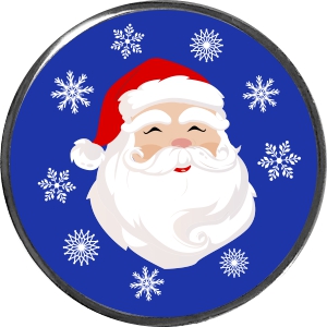 Retractable Badge Holder with Photo Metal: Santa