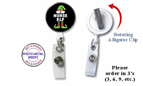 Nurse Elf Retractable Badge Holder