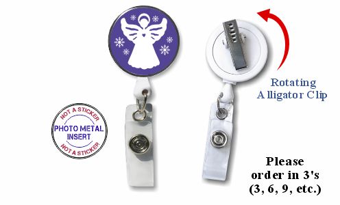 Retractable Badge Holder with Photo Metal: Angel
