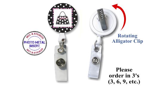 Retractable Badge Holder with Photo Metal: Purse