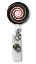 Retractable Badge Holder with Photo Metal: Swirl