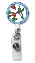 Retractable Badge Holder with Photo Metal: Hummingbird