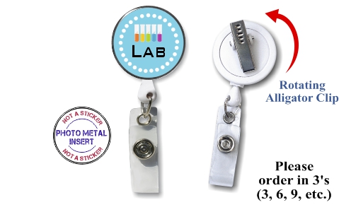 Retractable Badge Holder with Photo Metal: Lab