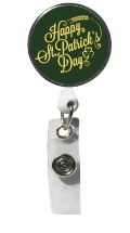 Retractable Badge Holder with Photo Metal: St. Patricks Day