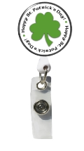 Retractable Badge Holder with Photo Metal: St. Patricks Day