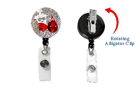 Rhinestone Retractable Badge Holder Syringe