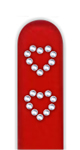 Glass Nail File: Heart Rhinestones