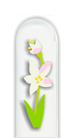 Nail File: White and Yellow Flower