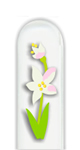 Glass Nail File: White and Yellow Flower