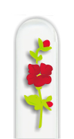 Glass Nail File: Big Red Flower