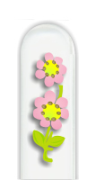 Glass Nail File: Double Pink Flower