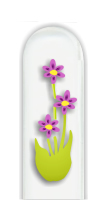 Glass Nail File: Three Flowers