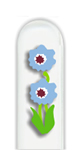 Glass Nail File: Double Blue Flower