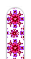 Glass Nail File: Red Paisley Stars