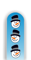 Glass Nail File: Snowman Faces