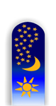 Glass Nail File: Moon Stars Sun