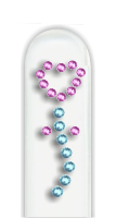 Glass Nail File: CZ Pink Heart Flow