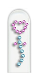 Glass Nail File: CZ Pink Heart Flow