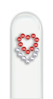 Glass Nail File: Red & Clear Hearts