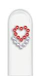 Glass Nail File: Red & Clear Hearts