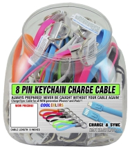 8 Pin USB Keychain Charge Cable for iPhones and iPads