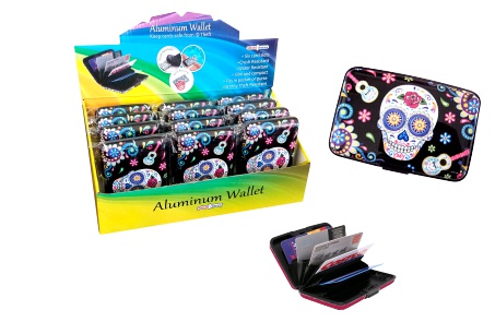 Aluminum Wallet Sugar Skulls