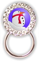 Rhinestone Eyeglass Holder: Snowman