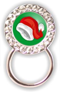 Rhinestone Eyeglass Holder: Santa Hat