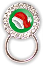 Rhinestone Eyeglass Holder: Santa Hat