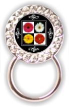 Rhinestone Eyeglass Holder: Flowers