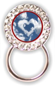 Rhinestone Eyeglass Holder: Cloud Heart