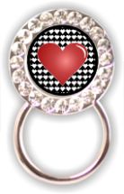 Rhinestone Eyeglass Holder: Red Heart