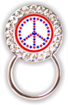 Rhinestone Eyeglass Holder: Peace Sign