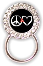 Rhinestone Eyeglass Holder: Peace & Love