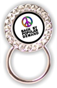 Rhinestone Eyeglass Holder: Peace Sign Back by Pop