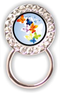 Rhinestone Eyeglass Holder: Butterflies