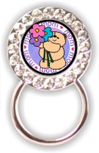 Rhinestone Eyeglass Holder: Mom with Bear