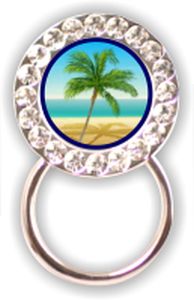 Rhinestone Eyeglass Holder: Palm Tree