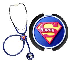 Stethoscope ID Tags  with Soft 3D Rubber Super Nurse